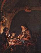 Gerard Dou Old Woman Cutting Bread oil painting